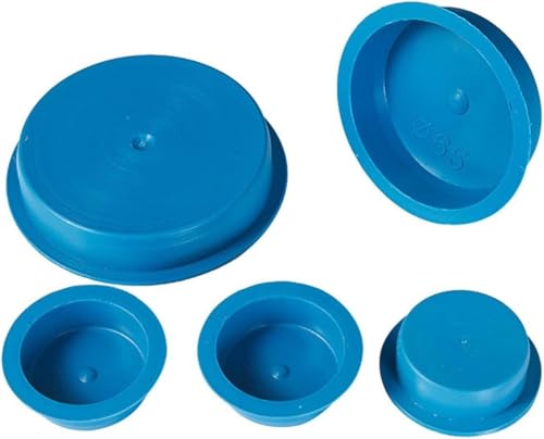 Tapones de rosca para tubos que solucionan goteos: tapas de drenaje azules sin costuras 2