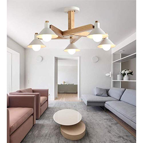 Plafonnier E27 en bois massif pour illuminer un salon sombre ou une chambre