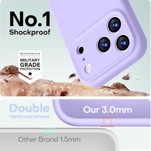 Image of LOVE 3000 Designed for iPhone 17 Pro Max Case, Premium Silicone [Compatible with Magsafe][Soft Anti-Scratch Microfiber Lining] Shockproof Protective Phone Case for Men Women 6.9 inch, Light Purple