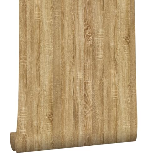 myforHD Papel Pintado Autoadhesivo Madera 40cmX300cm Papel de Pared Adhesivo para Muebles Vinilo PVC Impermeable para Decoración de Paredes en Baño, Sala de Estar, Dormitorio