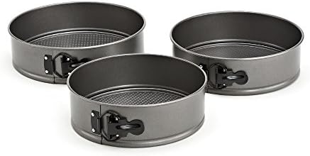 Good Cook Premium Leak-Proof 3 Piece Springform Pan Set Nonstick Bakeware, 3 Pack, Gray