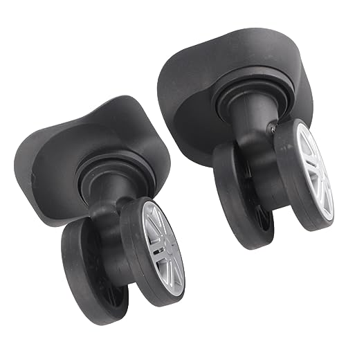 1 Pair Luggage Wheels, Suitcase Wheel for Camp and Travel Box Repair, Black Large and Double Row Wheel for Replacement