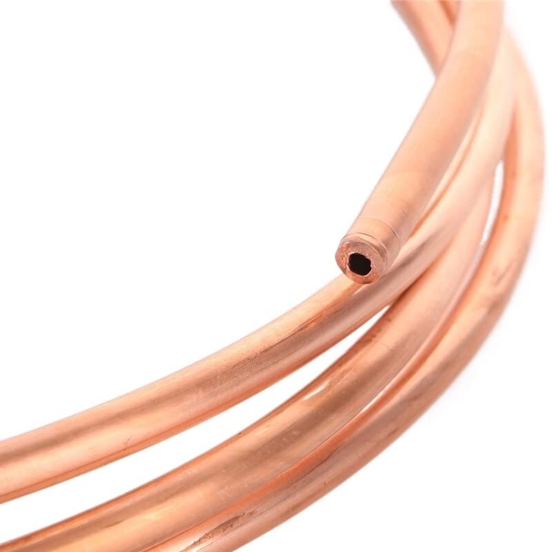 GatherTOOL 1M/pc T2 Red Copper Coil OD 2/3/4/5/6/8/10/12/14/16mm Copper Tube Air Conditioning Copper Pipe Soft Tube 99.9% T2 Copper DIY Cooling Tube (Color : OD 4 x T 1)
