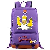 WJINSI Unisex The Simpsons Laptop Rucksack Classic Large Capacity Bookbag Sturdy Graphic Daypacks for Travel