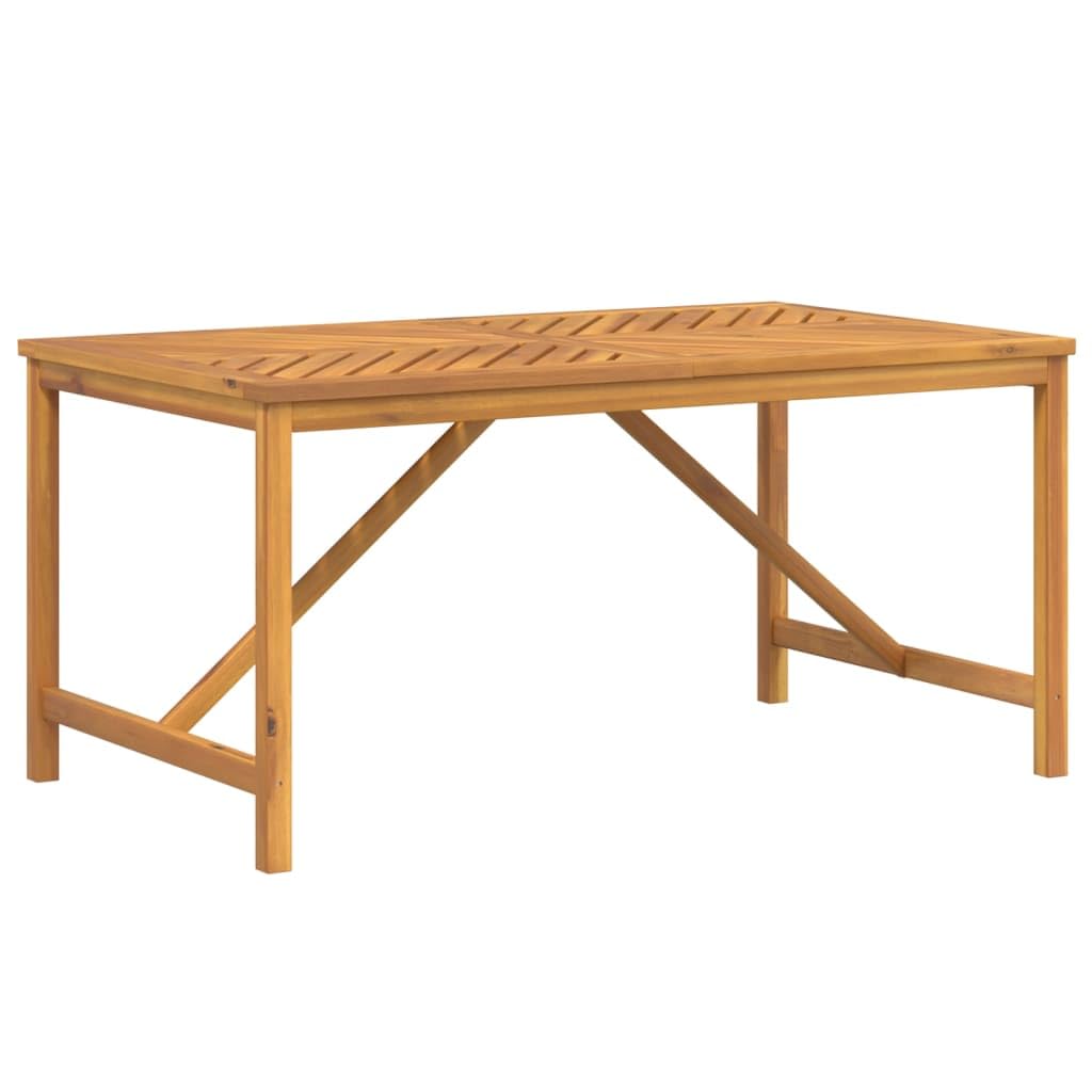Table de salle à manger d'extérieur moderne en acacias avec plateau à chevrons pour jardin élégant