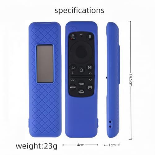 Image of Silicone TV Remote Cover Compatible with Samsung Smart TV Remote 2023 BN59-01432G BN59-01432A (Samsung Smart TV 2023 Model Solar Remote Cover - Style 8, Blue - Style 8)
