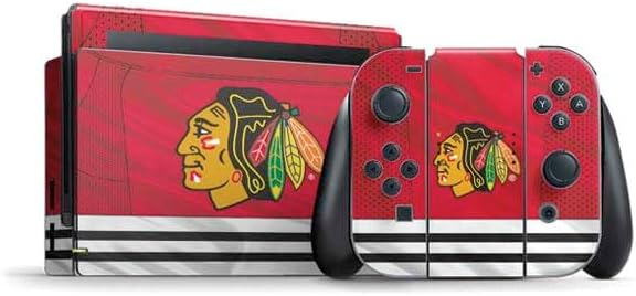 Skinit Decal Gaming Skin Compatible with Nintendo Switch Bundle - Officially Licensed NHL Blackhawks Red Stripes Design