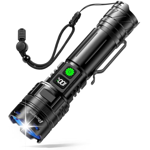 Image of PHIXTON Flashlights 10000 High Lumens Single One Mode Super Bright, High Beam 3280 ft Long Lasting Powerful Heavy Duty Strong Flash Light for Camping Hiking