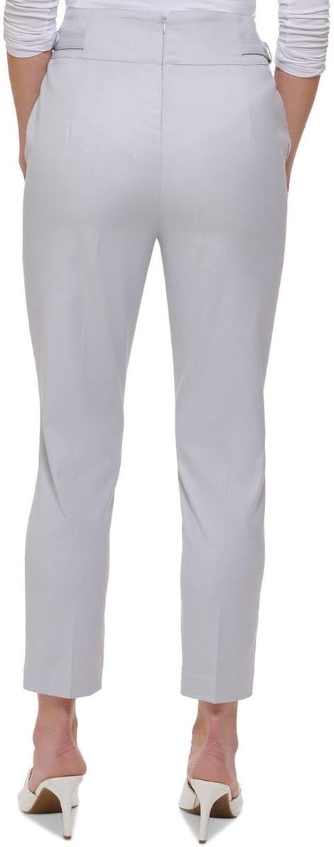 DKNY Womens High Rise Belted Trouser Pants Blue 16