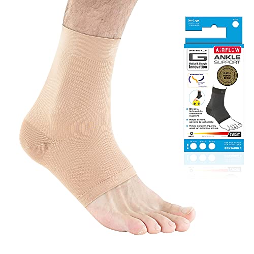 Neo G Ankle Support - For Arthritis, Joint Pain, Sprains, Strains, Ankle Injury, Recovery, Rehab, Sports, Basketball - Multi Zone Compression Sleeve - Airflow - Class 1 Medical Device - X-Large - Tan