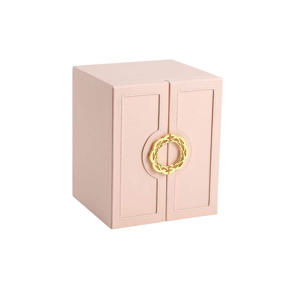 TIANQIHAO Jewelry Box Jewelry Box Double Door Five Drawer Storage Box Ring Earring Necklace Bracelet Lipstick Watch Storage Box Built-In Flannel Jewelry Display Storage Case