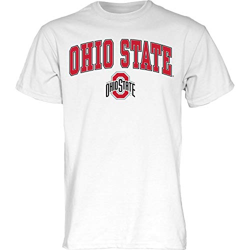 Blue 84 Men's Ohio State Buckeyes T Shirt White Arching Over, Ohio State Buckeyes White, X-Large