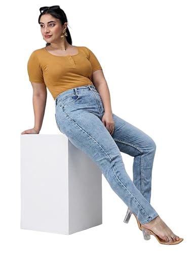 Image of Miss Chase A+ Women's Bootcut High Rise Regular Length Stretchable Denim Jeans