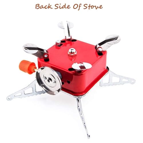 Image of Portable Gas Stove And Picnic Butane Gas Burner For Outdoor Camping Hiking Travelling, To Cooking The Food | Stainless Steel Cylinder, Folding, Camping Equipment (Stove)