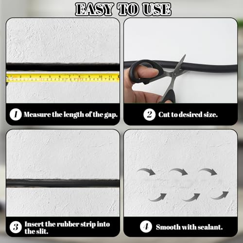 12mm x 5m Dichtung Schaum Rundschnur, Dichtungsband für Türen Fenster, Moosgummi-Wetterdichtungsstreifen, Moosgummi Dichtung, Runde Fugen Dichtschnur, Schalldichter Dichtungsstreifen für Spalt Füllung