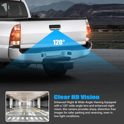 Image of Tailgate Rear Backup Camera with Wiring Harness FIT 2007-2013 Toyota Tundra Night Vision 120 Wide Angle Replace 86790-34030 8679034030 TO1960103