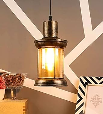 DENICRAAS Golden Antique Hanging Ceiling Pendant Light Lamp Scones for Dining, Bedroom,Living Room,Restaurants,Coffee Shop, Balcony, Home & Office Decor