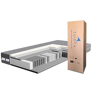 TULENA NOX Matratze 140x190 H2 + H3 Taschenfederkernmatratze 22 cm Comfort Matratze für Kinder und Erwachsene - Wendematratze mit Bezug mit Reißverschluss Rollmatratze Oeko-TEX Zertifiziert