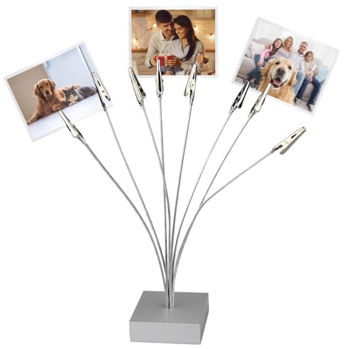 Porte-photos Branche,Arbre Généalogique Réglable a 8 Branches,Porte-cartes avec Clips,pour la Maison,Bureau,Mariages,Fêtes de Noël