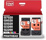 Japic BH-20 CH-20 Print Head Replacement for G7020 G6020 G5020 G3260 G2260 G2270 MegaTank Printer Remanufactured PrinterHead refillable Ink cartridges Combo Set 1 Black and 1Color