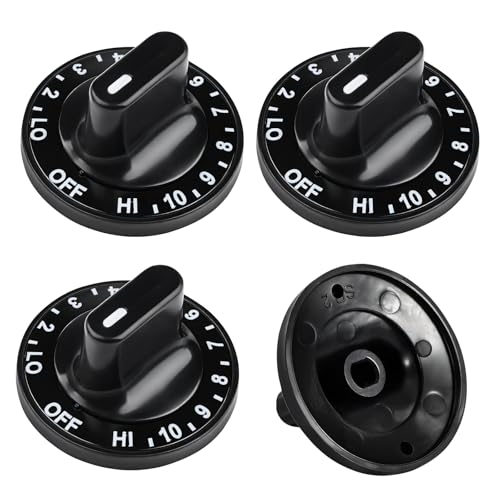 (4Pack) 12200035 Gas Stove Surface Burner Knob Kit Compatible with Jenn Air Whirlpool Kenmore DGGF3045RFB DGGF304GRFB Range Stove Oven Replacement 7-3272 7-3662 7-4844 703272 703662 704844