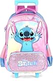 Mochila Infantil com Rodinha, Luxcel, Stitch, Roxo, com Cetim e Pelúcia