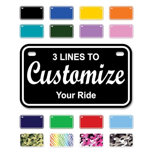 InkMyPlate Custom Blank Aluminum Plates – Personalized 7x4 Novelty Name Tags – 4 Sizes for Bikes, Golf Carts & More – Thick .040 Metal – 23 Color Options