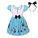 Lito Angels Deguisement Robe Costume Princesse Alice au pays des merveilles Bébé Filles avec Bandeau Cheveux Bowknot, Taille 18-24 Mois, Bleu