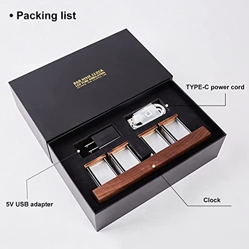 Adventurers Nixie Tube Clock , Digital Tube Desk Clock, Retro Modern Wooden Clock, Led Digital Clock, Full Color Custom Rgb And 12/24H Display, The To Decorate The Room (4 Numbers) #TOP6