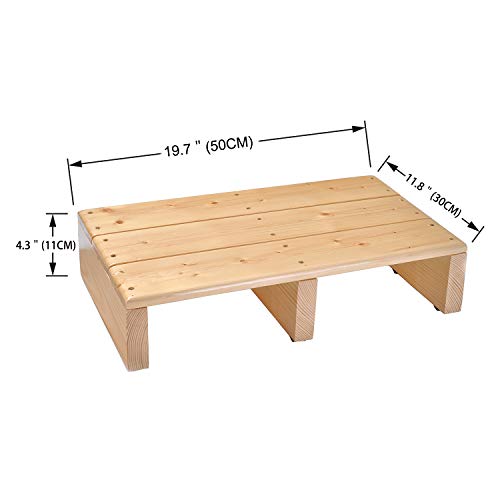 Ecrocy Wood Bed Side Step Indoor & Outdoor Mobility Step for Seniors, Toddlers,Pets and More - 19.7" L x 11.8" W x 4.3" H (Burlywood) - Thumbnail 6