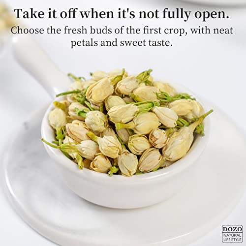 Dozo Jasmine Flowers Tea Bags 2.12Oz/60G(40Bag) Jasmine Flower Buds Jasmine Floral Buds National Herbal Tea Cold＆Hot Brew Refreshing Floral Fragrance No Added 茉莉花茶 #TOP3