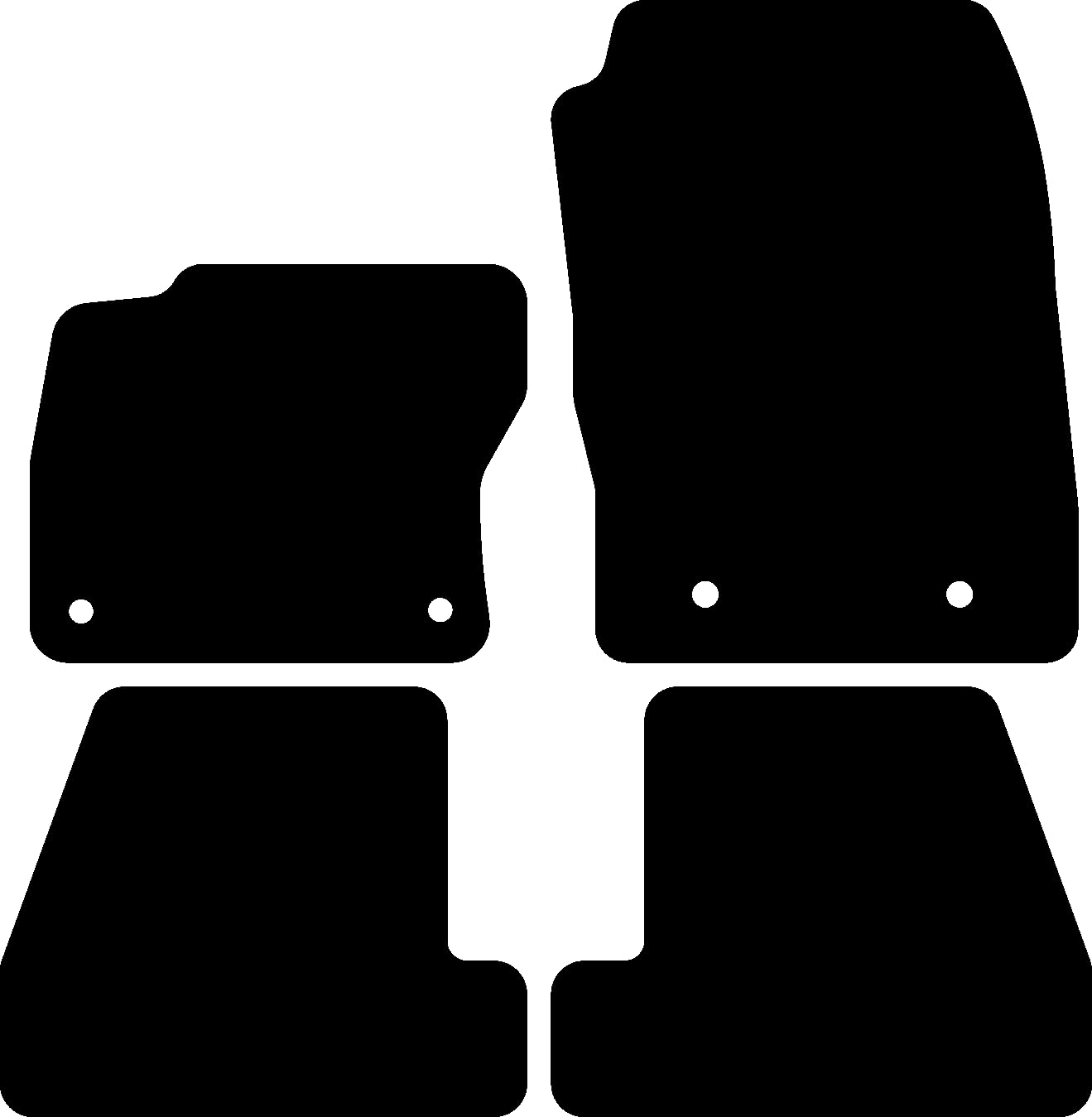 Kovvar Fußmatten passend für Ford Focus 2011-2018 Passend zur Ausführung: Mk3 | 5 Türen/Kombi/Limousine | Beifahrer mit Befestigung | Variante 2 | Qualität: Luxury