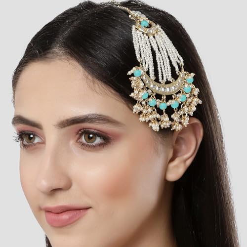 Image of Karatcart Gold Plated Handcrafted Kundan Passa for Women