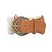 eVogues Plus Size Ivory Burnished Buckle Elastic Belt - One Size Plus