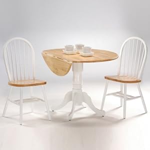 42 Round Dual Drop Leaf Pedestal Dining Table Solid Wood Easy Assembly 20mm Top Thickness KitchenDining Room Includes Two 9 Drop Leaves Durable Parawood Construction Unfinished