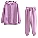 Generic Tenue de sport pour femme - Manches longues - Ensemble de casseroles + pantalon - Survêtement noir, lilas, L