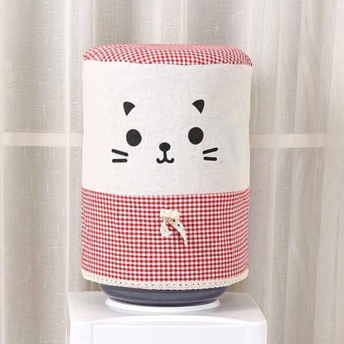 Honseadek Dispensador de agua, funda de algodón y lino, protección contra el polvo para botellas de agua de 5 galones con diseño de gato para cocina, oficina, hogar (rojo) Honseadek Dispensador de agua, funda de algodón y lino, protección contra el polvo para botellas de agua de 5 galones con diseño de gato para cocina, oficina, hogar (rojo)