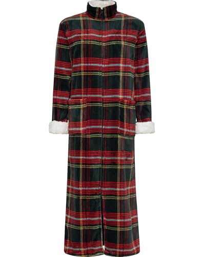 Image of Alexander Del Rossa Long Zip Up Robes, Plush Zipper Robes for Plus Size, Housecoats Zipper Front