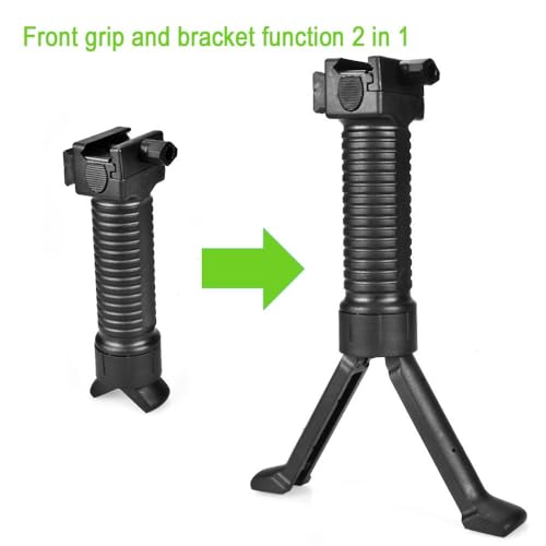 OTraki Zweibein Picatinny Bipod Picatinny Militärische Taktische Fore Grip Zweibein Pod Picatinny Weaver Rail Rifle Foregrip für Paintball Shooting Verstellbarer Gewehrständer Taktisches Zweibein