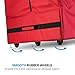 ZOBER Rolling Large Christmas Tree Storage Bag - Fits Upto 9 ft. Artificial Disassembled Trees, Durable Handles & Wheels for Easy Carrying and Transport - Tear Proof 600D Oxford Duffle Bag - Red