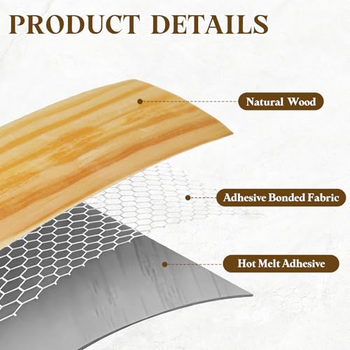 Bandas de borde de chapa de madera de pino prepegadas de 1-1/2" x 49 pies para reparación 3
