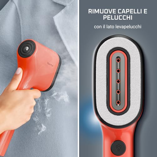 Rowenta Pure Pop, Ferro da Stiro Verticale Portatile a Vapore, Utile per Stirare e Igienizzare i Tuoi Capi, con Sistema Reversibile, Riscaldamento Rapido, Potenza 1300W, Colore Rosso Corallo, DR2022 - Immagine 5