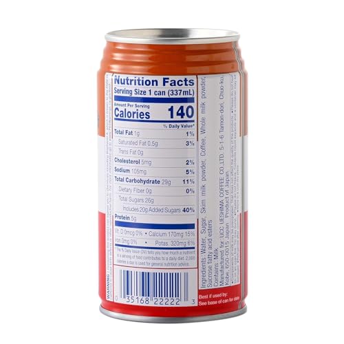 UCC Original Blend Coffee With Milk, Ready To Drink Coffee, Imported from Japan, 11.3 oz (Pack of 6)