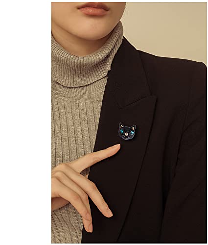 Vintage Small Cat Head Rhinestone Brooch Pin For Women Girl Fashion Cartoon Animal Lapel Pins Dress Accessories Delicacy Birthday Christmas Party Jewelry Gift #TOP1