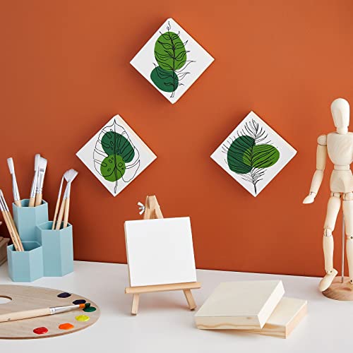 Tableros de pintura de madera natural sin acabar paneles cuadrados manualidades pirografia 6 ud 4