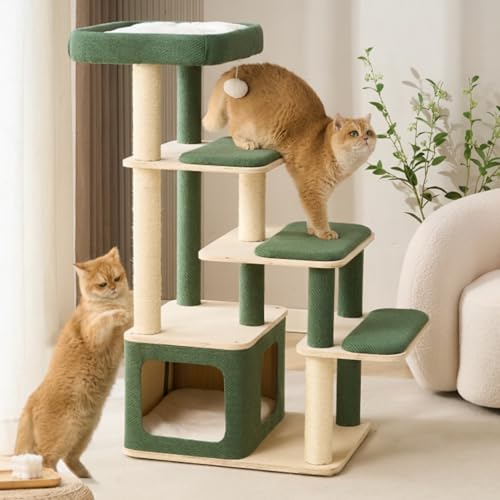 Árbol rascador de madera moderno para gatos grandes miniatura 5