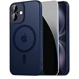 LWLFEKA for iPhone 16 Plus Case with Privacy Screen Protectors & Full Camera Cover,Magnetic for iPhone 16Plus Case[Fit for MagSafe] Translucent Matte Protection Casa for 16 Plus Phone Case,Blue