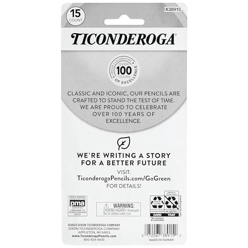 Ticonderoga Assorted Erasers, Pastel Colors, 15 Count
