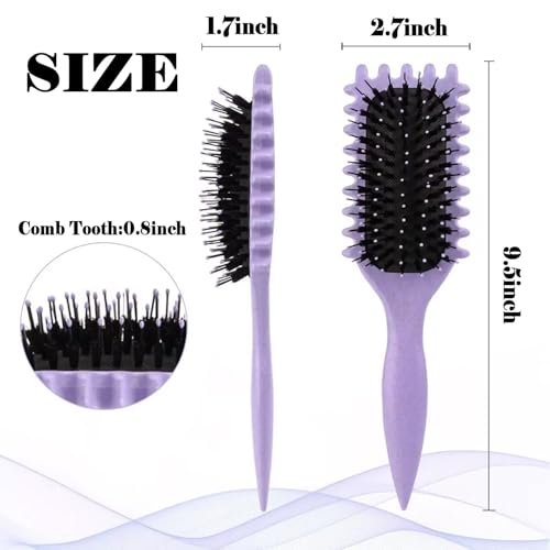 Curl Defining Brush New Curl Brush Premium Boar Bristle Curly Hair Brush for Perfectly Shaped and Defined Curls Detangling and Styling Hairbrush (Green) - Image 4