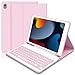 Price comparison product image Keyboard Case for iPad 10.2 9th Generation 2021 / 8th Gen 2020 / 7th Gen 2019 / Air 3rd 2019 / iPad Pro 10.5 2017 - Slim Protective Case with Apple Pencil Holder Wireless Detachable Keyboard (Pink)